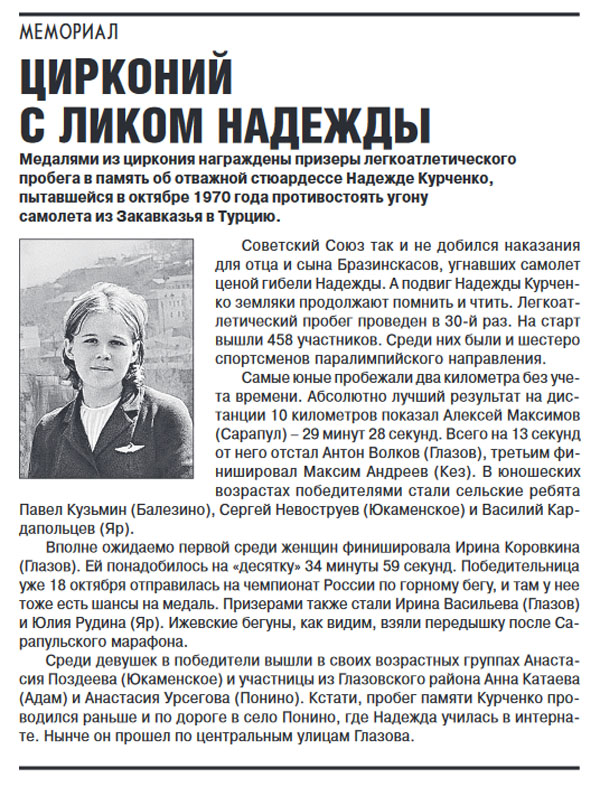 Удмуртская правда. 2011. 21 окт. С. 23.